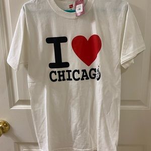 Hanes- I Heart Chicago White Unisex Size S NWT